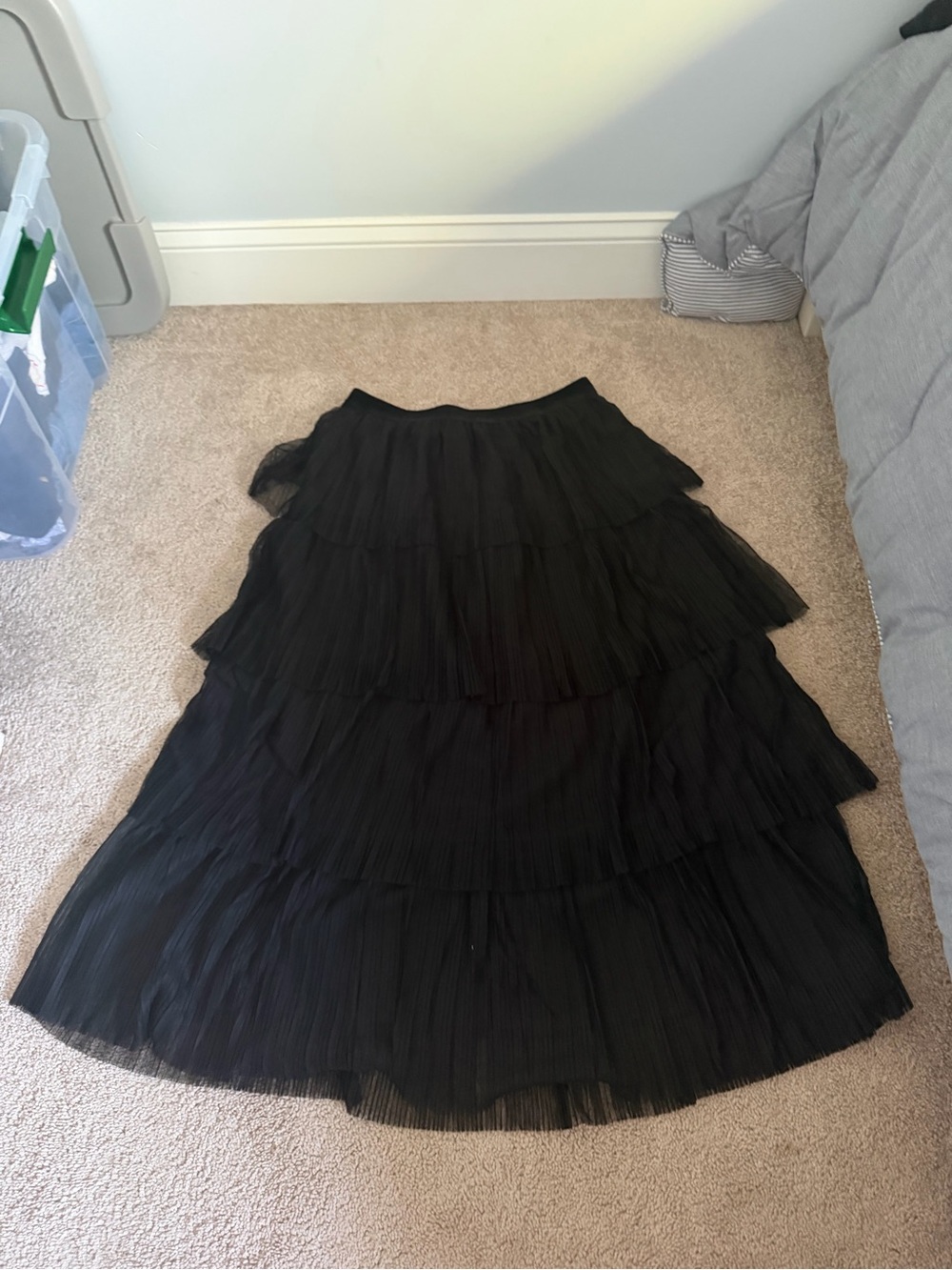 J. Crew Black Tiered Maxi Skirt